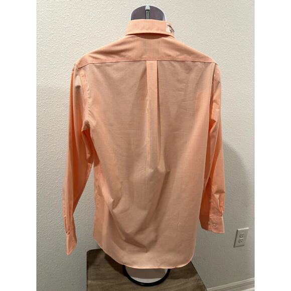 Lauren Ralph Lauren Men Regular Fit Long Sleeve Shirt 15 (32/33) M Orange Check - Picture 2 of 5